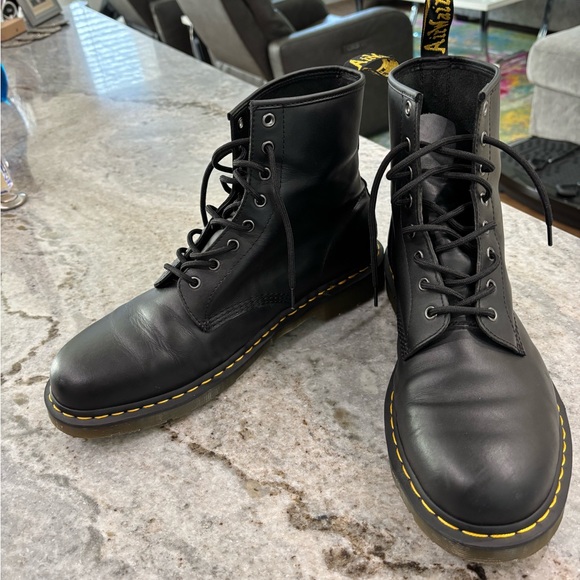 Dr. Martens AirWair Black Leather Cushion Sole Boots - Picture 9 of 16